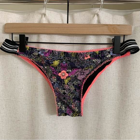 Victoria's Secret Other - Victorias Secret The Itsy La Culotte De Style Mini Floral Stripe Bikini Bottom L